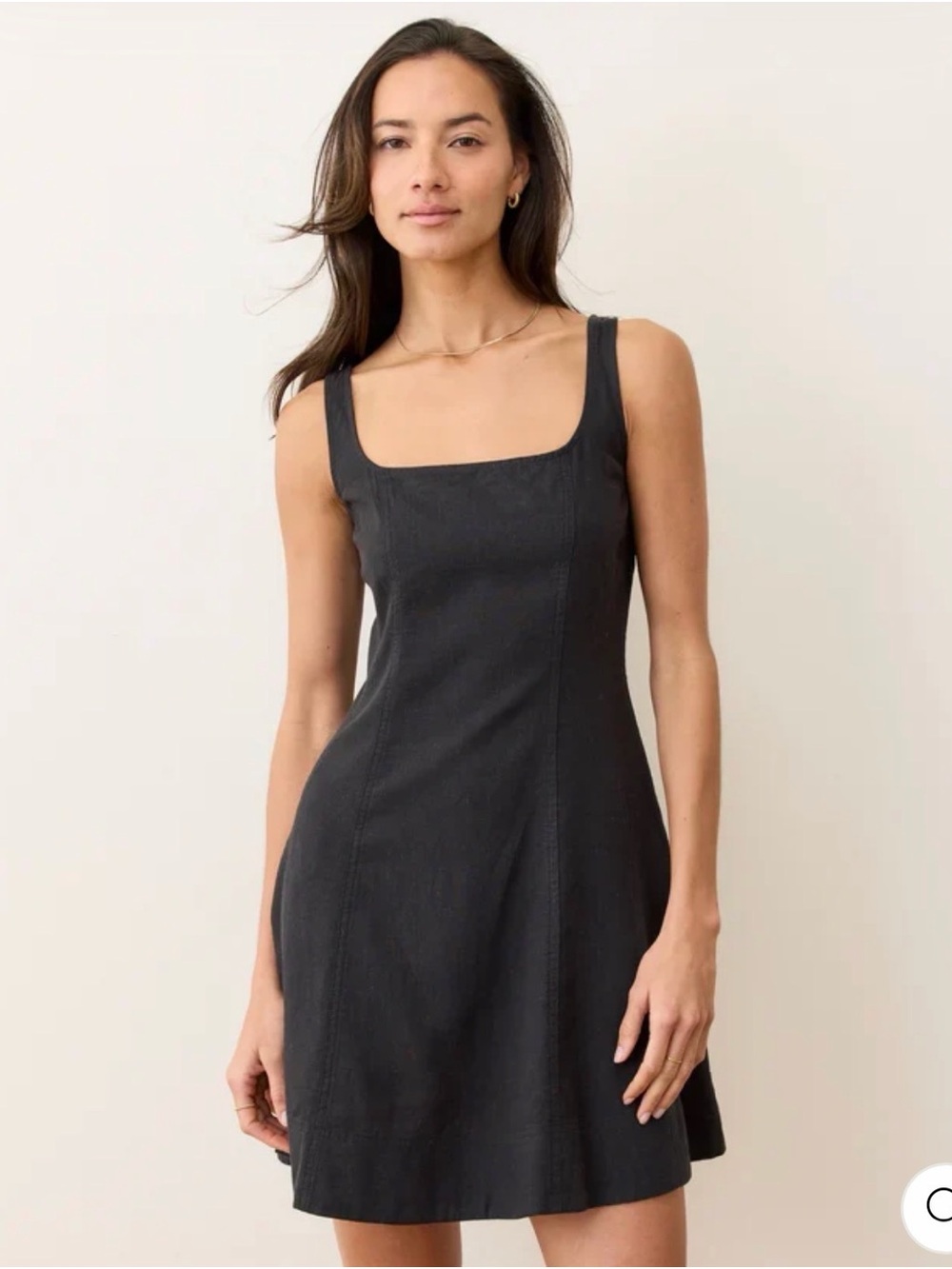 Denisse Hemp Mini Dress Black marine layer